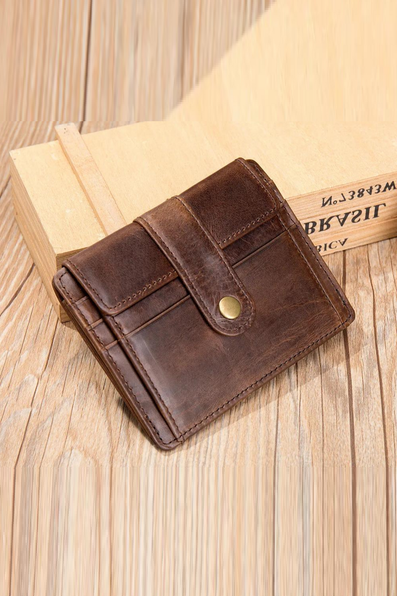 Genuine Leather Wallet For Men Male Vintage Short Men's Purse Credit Card Holder With Coin Pocket Money Bag