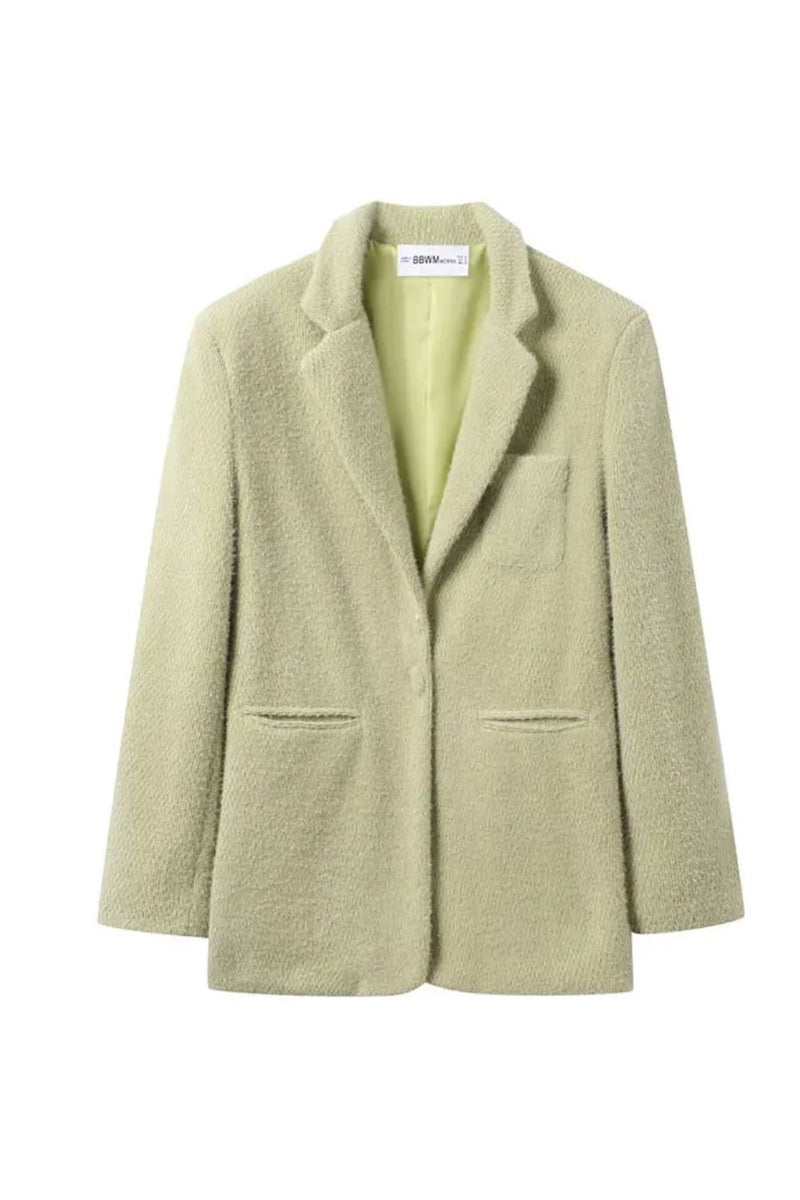 Chic Women Blazer Solid Single Breasted Thick Blazer Office Lady Blazers