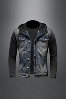 Hooded Denim Coat Men have embroidered denim coat