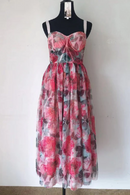 Floral Vintage Elegant Dress Strap Summer Midi Dress Clothing