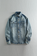 Denim shirt for men Autumn men retro long-sleeved shirt