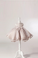 Sleeveless Girl Bow Dress Kids Baby Princess Clothes Solid O-Neck Dresses Summer Children