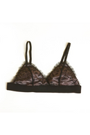 Eyelash Lace Triangle Cup Steel Ring Free Bra