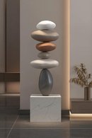 Glowing Stone Creative Stone Statue Indoor Figurines Living Room Floor Resin Sculpture