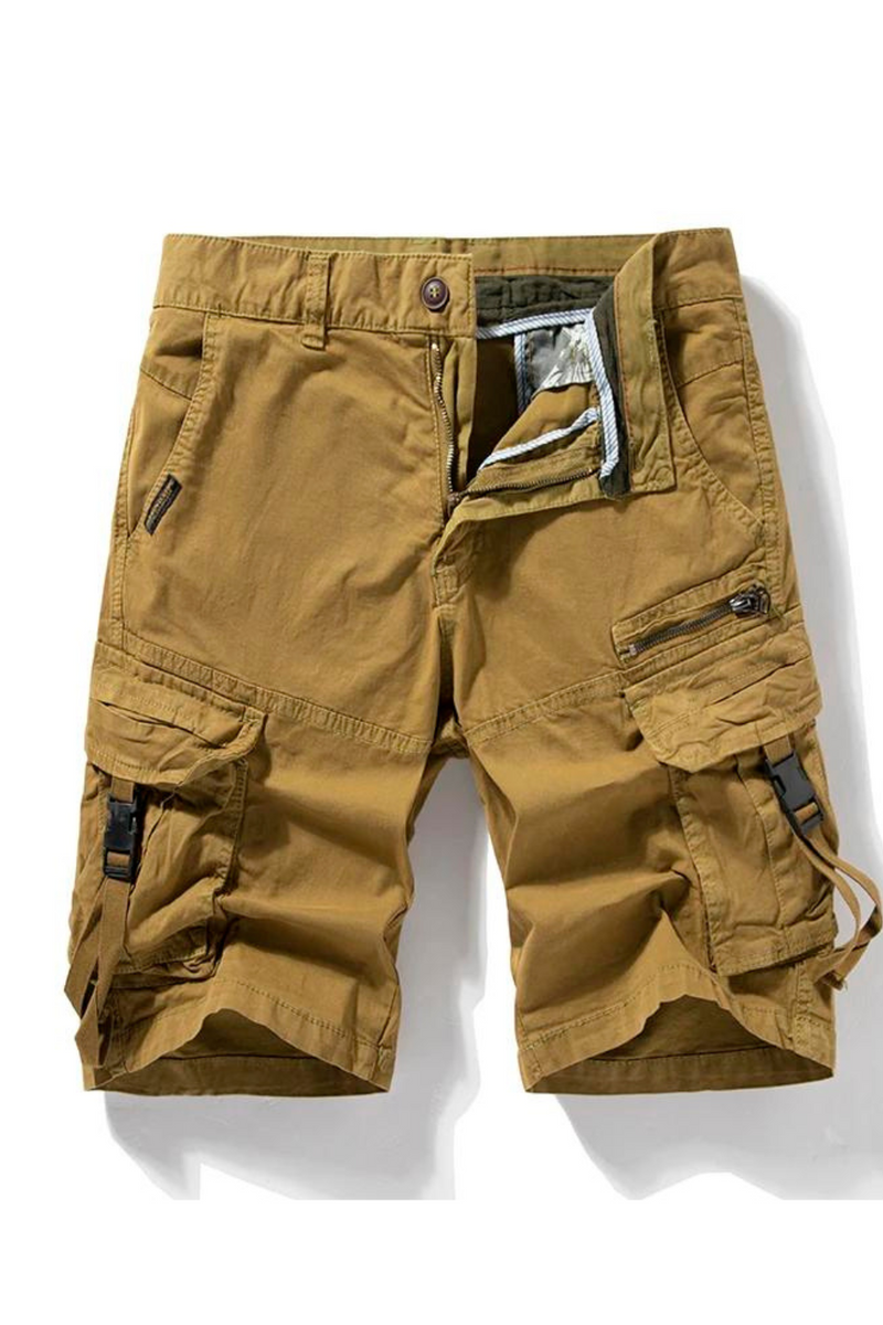 Men Cargo Shorts Summer Mens Casual Cotton Multi Pockets Shorts Outdoor Solid