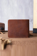 Genuine Leather Fold Men Wallet with Coin Pocket Minimalist Leather Wallet for Men