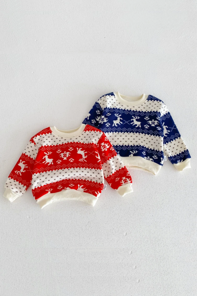 Winter new in kids baby girls boys XMAS clothing toddler children knitted thick warm sweater pullover clothing