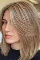 Brown Highlight Layered Hair Toppers Clip in Hair Topper for Thin Hair Swiss Base Natural