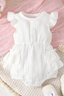 Baby girl summer sleeveless white button-down one-piece halter dress lovely festival