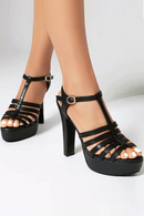 Women Sandals Round Toe High Heels 12cm Platform 3cm