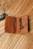 Genuine Leather Wallet Vintage  Men's Purse Card Holder With Zipper Coin Pocket Bag