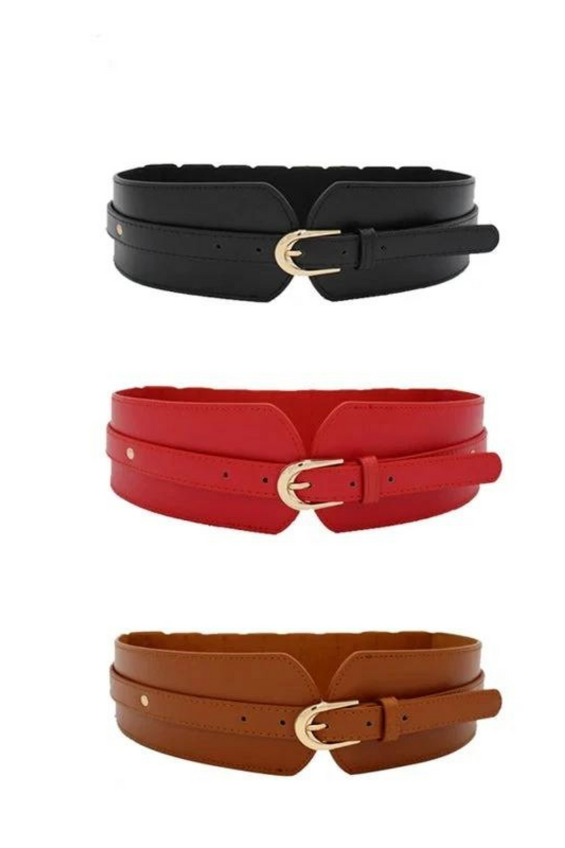 Designer Leather Wide Elastic Waistband for Women Chic Dress Coat Waist Belt Band