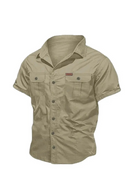 New Mens Military Shirt Men Short Sleeve Cargo Shirts 100% Cotton Casual Solid Shirt Male Pocket Work Shirt Tactical Shirt