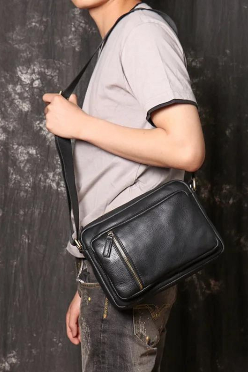 Men's Shoulder Bag Women's Large Capacity Crossbody Bag Genuine Leather Men's Bag Leather iPad Bag