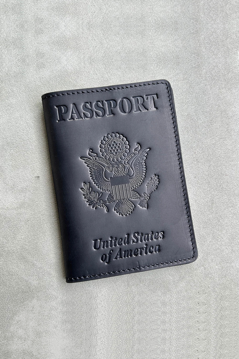 Genuine Leather Passport Cover USA Travel Men Genuine Leather Cover The Passport America Passport Pouch