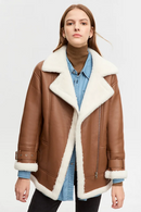 Women Wool Winter Outerwear New Mid-long Loose Warm Jacket Suit Lapel Fur Coat Vintage Lady