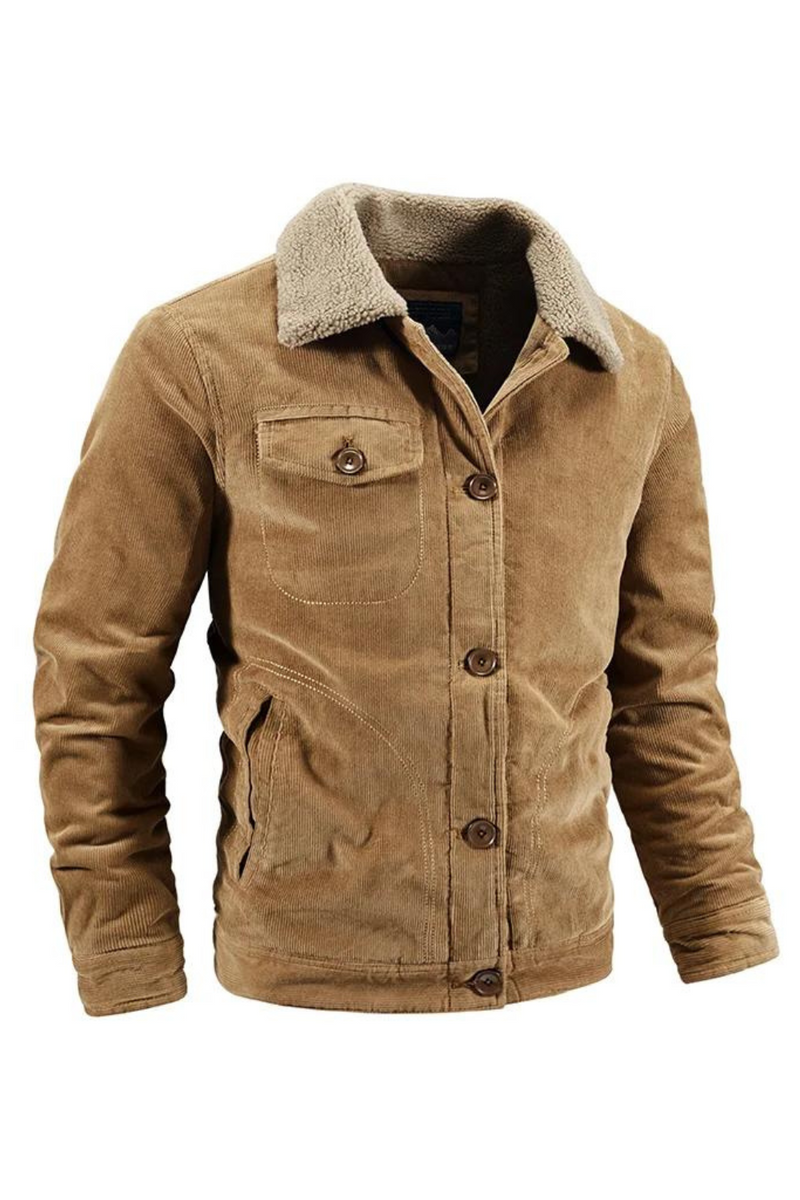 Winter Men Fleece Jacket Men Warm Thick Windproof Coat Men Fur Collar Overcoat