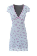 Deep Floral Mini Dress with Bow Tie Slimming Mesh a Line Skirt Casual Women's Clothing Spring Autumn