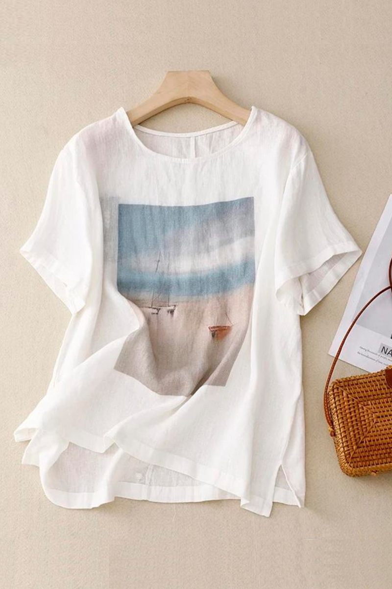 Casual Loose O-Neck Oversized Summer Tee T-Shirt Women T-shirt Shirt Top Clothing