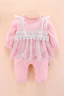 newborn baby girl clothes cotton princess white pink lace infant baby romper jumpsuit set