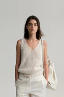 Women Spring and Summer Loose Hollow Breathable Knitted Sleeveless