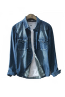 Autumn Men Cotton Denim Shirts Long Sleeve Soft Male Jeans Shirts Turn-down Collar Causal Shirts