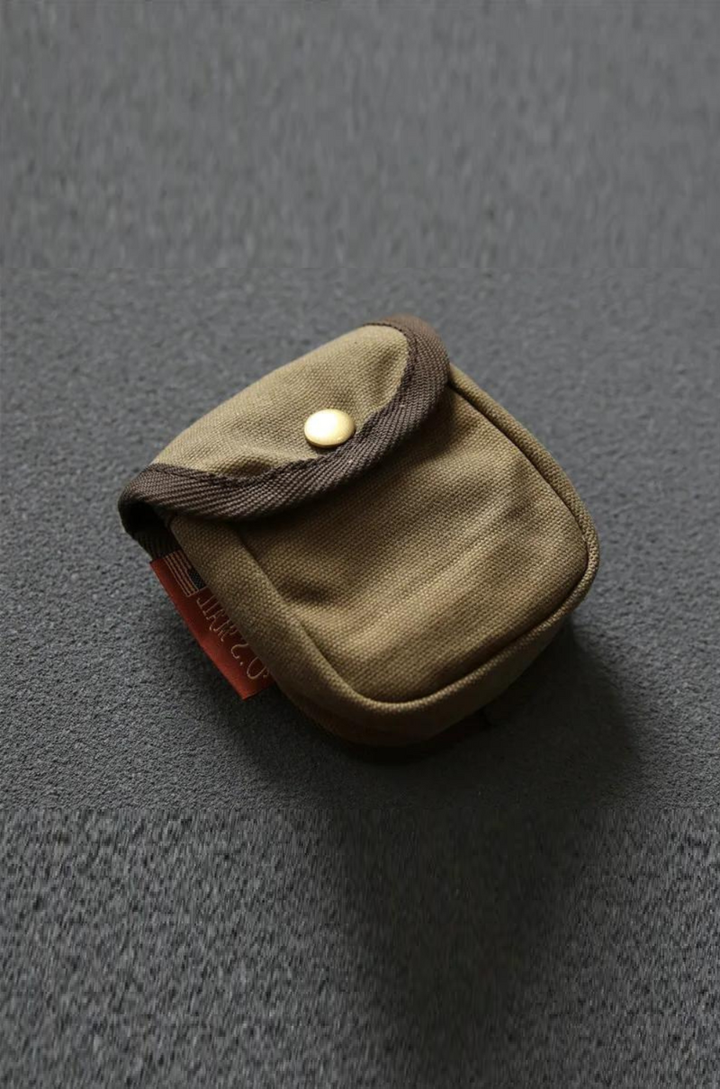 Genuine Leather Coin Purse For Men Vintage Bag Cigarette Case Key Card Holder Loop Storage Pouch