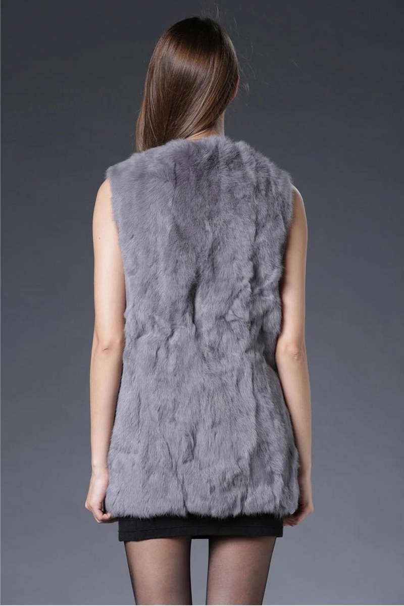 Real Fur Vest Long Natural Jacket For Women Luxury Leather Autumn Winter Spring Outwear Fur Clothing