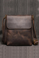 Vintage Shoulder Bag Simple Crossbody Bag Genuine Leather Men's Bag Large Capacity iPad Bag