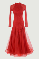 High Collar Ballroom Dresses Women Skirt Lady's Elegant Lace Standard Dress