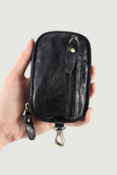 Genuine Leather Key Wallet Man Housekeeper Keys Organizer Men Car Key Holder Zipper Keys Case Housekeeper Keys Organizer