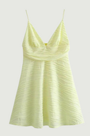 Women Texture Spaghetti Strap Dress Summer Ladies Mini Party Dress Short Holiday