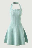 Neck mounted Sleeveless Backless Knit Dress