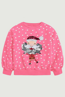 Santa Claus Beading Children's Girls Sweatshirts Cotton Star Toddler Kids Blouse Tops