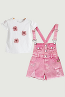 Summer Children's Clothing Sets Jeans For Girls Pants Kids Denim Overalls Suspender Shorts Pink Jumpsuit Trousers