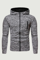 Men's Casual Hoodie Waterproof Zipper Design Hooded Sweatshirt