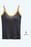 Ribbed Bra Camisole For Women Tank Top Sando Singlet Vest V Neck Sleeveless Sexy Casual