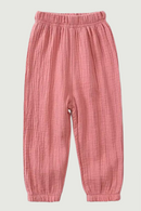 Girls Pants Cotton And Linen Fabric Boys Girls Full Length Pants Solid Elastic Plain Baby Trousers