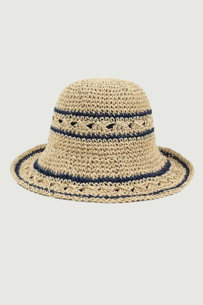 Summer Hat Women's Vacation Style Beach Hat Foldable Tourism Sun Protection Sun Shade Handmade Crochet Weave Hat