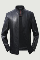 Men Leather Jacket Spring and Autumn Men Black Biker