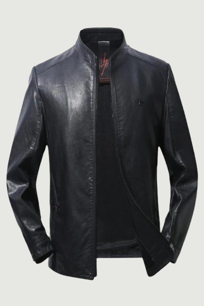 Men Leather Jacket Spring and Autumn Men Black Biker