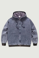 Men's High Street Hoodies Autumn Winter American Tide Vintage Patchwork Woven Cotton Chic Hooded Jacket