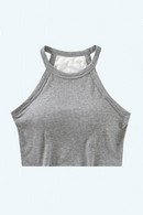 Women's Bra Camisoles Camis Cropped Ribbed Tank Top Tanks Sando Singlet Vest Halter Neck Sleeveless Sexy Casual