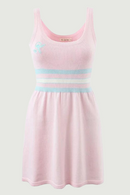 Women Autumn Mini Knit Dress Chic Sweet Cute Slim Square Neck Stitching Embroidery Short Strap Dress Female