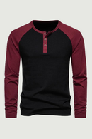 Mens Casual Classic Retro Raglan Sleeve Baseball T Shirt Slim Fit Pullover Men Casual Workout Gym Henley Tee Shirt