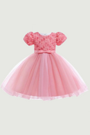 Girls Party Dresses Elegant Kids Wedding Dress For Girl Birthday Princess Gown Short Sleeve Children Summer Clothes