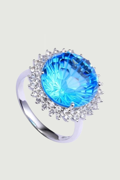 Natural Blue Ring Natural Blue Firework Cutting Ring