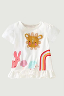 Girls Items Clothes Summer Kids Tops Tees Shirts Cotton Cartoon Sunshine Rainbow Children's Clothing