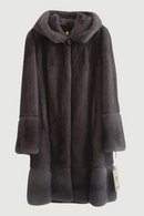 Winter Genuine Mink Fur Coats For Women Natural Mink Full Pelt Coat with Hood Overcoat Real Mink Fur Coat Hooded