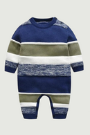 Knitted Baby Clothes Stripe Baby Knitted Rompers Long Sleeve Baby boy Casual Clothes Baby Winter Knit Jumpsuit